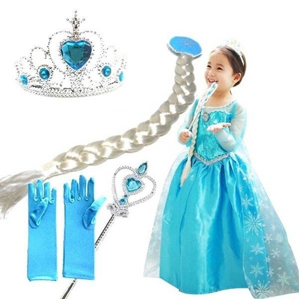 アナと雪の女王 アナ雪 エルサ ドレス コスプレ 子供用 ハロウィン お得な5点セット ｜サイズ130