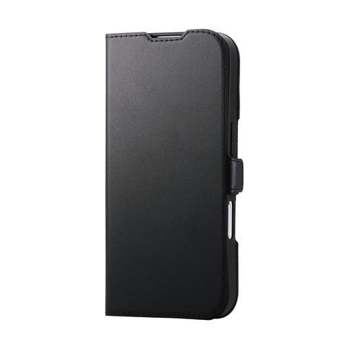 エレコム PM-A25APLFMGBK iPhone 17 ケース レザー カバー 手帳型 マグネット フラップ MAGKEEP ブラック