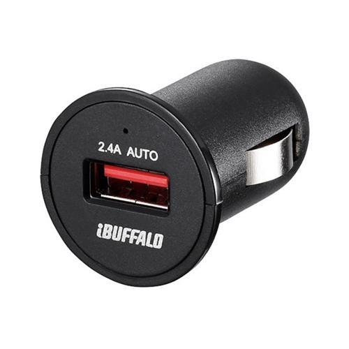 バッファロー BSMPS2401P1BK 2.4A出力 シガーソケット用USB急速充電器 1ポートタイプ(ブラック)