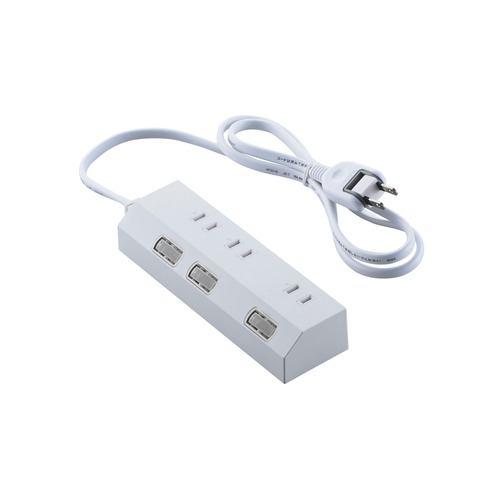 エレコム T-IS01-2310WH 3個口電源タップ 雷ガード 個別スイッチ コード1m ホワイト