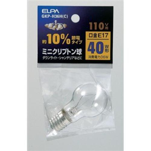 ELPA ミニクリプトン球 40W形 E17 クリア GKP-H36H(C)