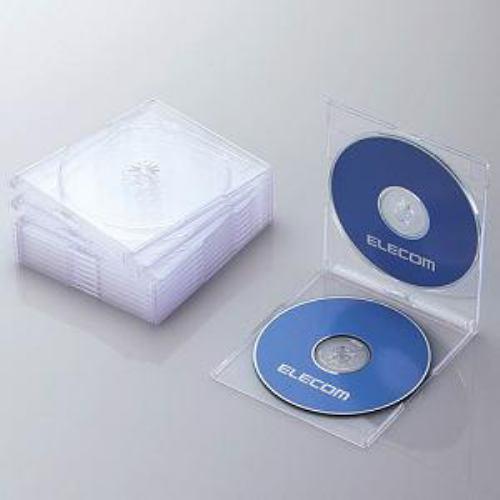 エレコム CCD-JSCSW10CR Blu-ray/DVD/CDケース(スリム/PS/2枚収納/10パック) クリア