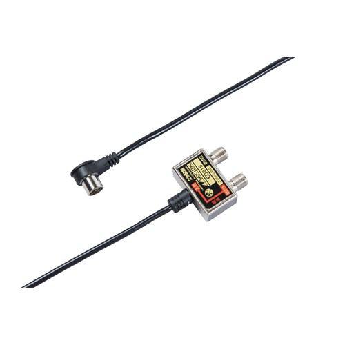 日本アンテナ ED215 4K8K放送対応 屋内用ケーブル付2分配器 片電通タイプ