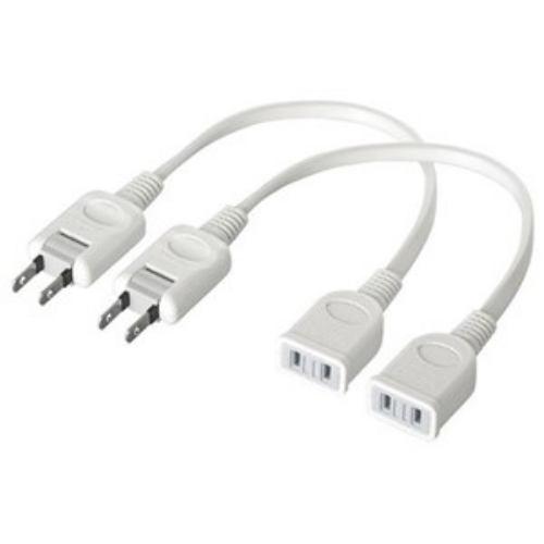 バッファロー 電源延長ケーブル(1個口・0.2m) 2本セット ホワイト BSTAPEX02WHX2