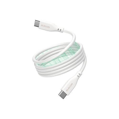 エレコム MPA-CCTMG10WH USB-C ケーブル PD60W USB Type-C to Type-C 1m 急速充電 ナイロンメッシュ 