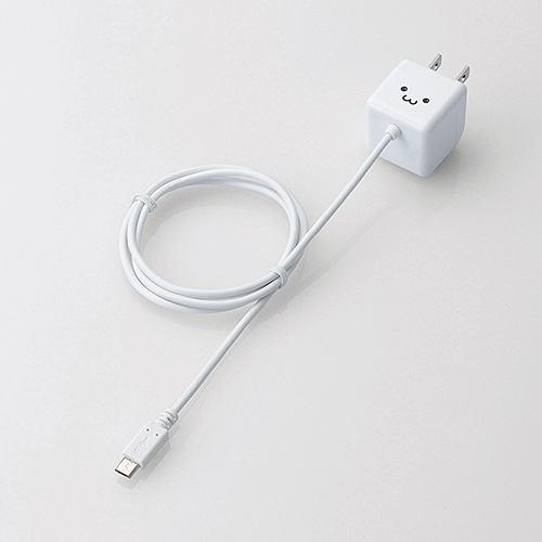 エレコム キューブ型AC充電器(スマホ用1.8A) ケーブル長(1.0m) ホワイト MPA-ACMBC102WH
