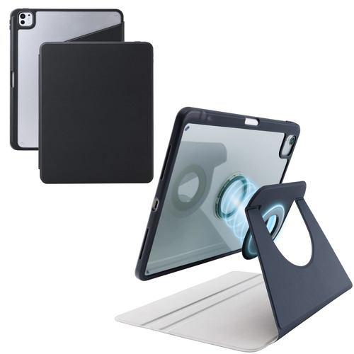エレコム TB-A25PLMG360BK iPad Pro ケース 13インチ ( M4 ) マグネット着脱フラップ カバー 360度回転 Appl