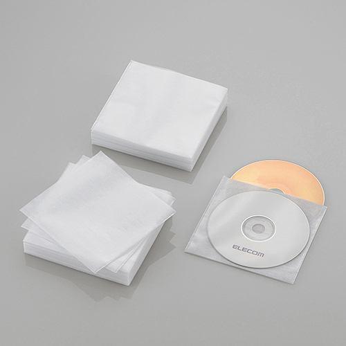 エレコム Blu-ray・CD・DVD対応不織布ケース スタンダード ホワイト 60枚(両面収納) CCD-NWB120WH
