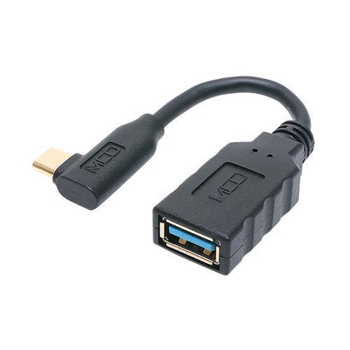 ミヨシ USA-10G2C/LS USB変換ケーブル USB A - USB Type-C オス 5cmケーブル付 L型コネクタ USA10G2C/
