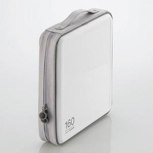 エレコム CCD-H160WH CD/DVDファスナーケース 160枚収納 ホワイト