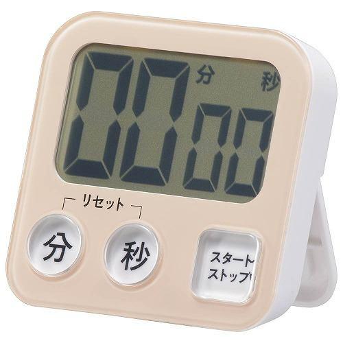 オーム電機 COK-T131-P 大画面タイマー 100分計 アラーム時間 約30秒 液晶4桁表示 ピンク