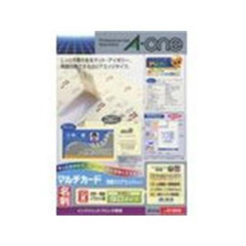 エーワン 51832 マルチカード 名刺サイズ(インクジェットプリンタ専用/染料インク用/クリアエッジ/厚口/アイボリー/A4/1シート10面/50