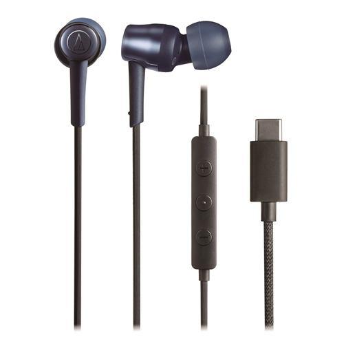 オーディオテクニカ ATH-CKD30C BL USB Type-C用イヤホン ダイナミック型 10mmドライバー搭載 高音質DAC内蔵 マイク付き