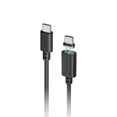 エレコム MPA-CCMA10BK マグネット 充電ケーブル USB-C 60W PD対応 着脱式コネクタ ブレーカー内蔵 1m ブラック