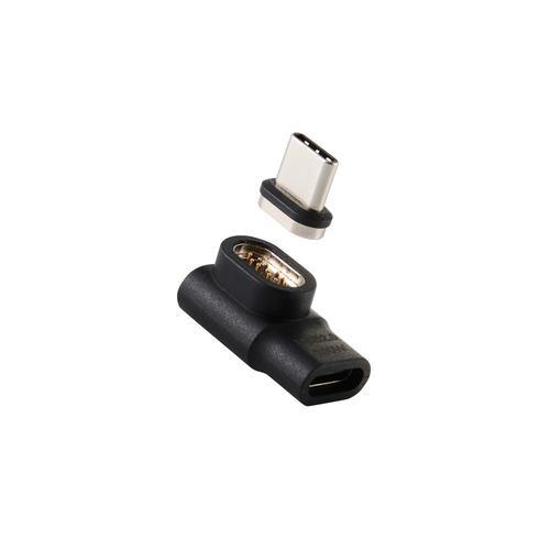 エレコム MPA-CMAADLBK USB-C マグネット 変換アダプタ L字型 100W PD対応 着脱式コネクタ ブレーカー内蔵 ブラック