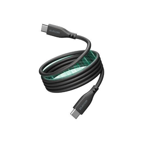エレコム MPA-CCTMG10BK USB-C ケーブル PD60W USB Type-C to Type-C 1m 急速充電 ナイロンメッシュ 