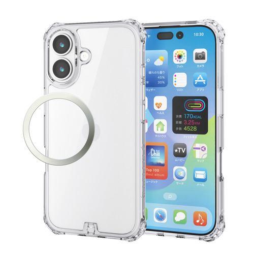 エレコム PM-A25AZEROTCR iPhone 17 ケース 磁気吸着対応メタルステッカー付 フィルム付 ZEROSHOCK クリア