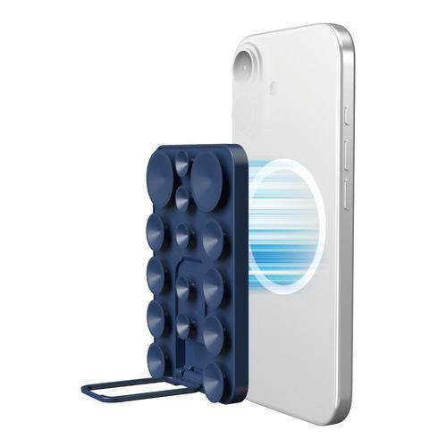 エレコム P-TKPTMAGS01NV スマホホルダー 吸盤 MagSafe対応 iPhone用 スタンド機能付 縦横対応 コンパクト TakoPi