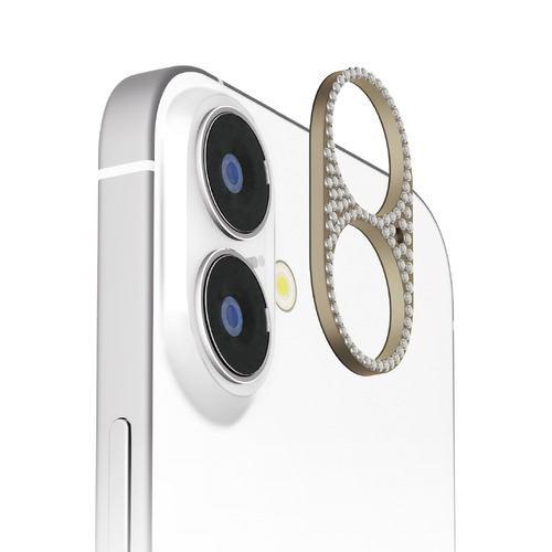 PGA PG-24ALGD08GD iPhone 16/16 Plus用 カメラレンズフレーム [ラインストーン/ゴールド] Premium Sty
