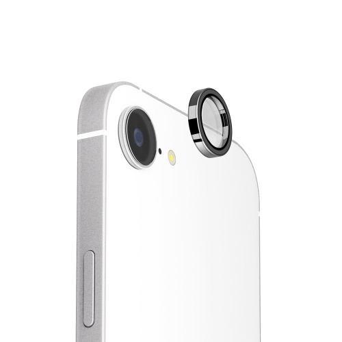 PGA PG-25KCLG09BK iPhone 16e用 カメラレンズプロテクター アルミ/ブラック