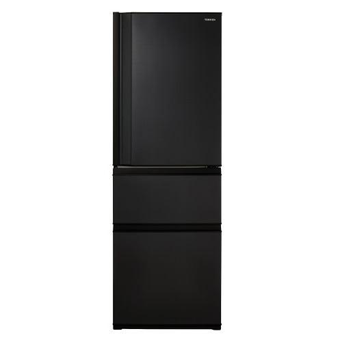 東芝 冷蔵庫 356L 右開き 3ドア 60cm うるおいラップ野菜室 3段冷凍室 GR-Y36SC(KZ) ブラック系