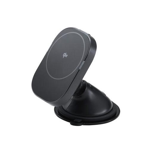 エレコム W-QC12BK ワイヤレス充電器 Qi2 車 用 マグネット 15W 強力ゲル吸盤 ブラック
