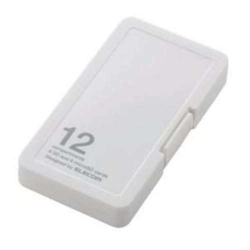 エレコム CMC-SDCPP12WH SD/microSDカードケース プラスチックタイプ ( SD:6枚 / microSD:6枚収納可能 ) ホ