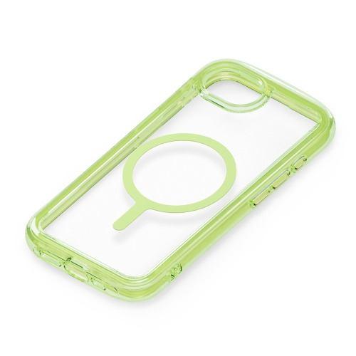 PGA PG-25KMA06GR iPhone 16e用 MagSafe対応 エアクッションケース ネオングリーン