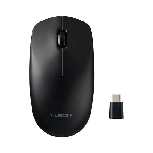 エレコム M-LE10DRCBK 無線光学式マウス 3ボタン USB Type-Cレシーバー Windows Mac対応 ブラック