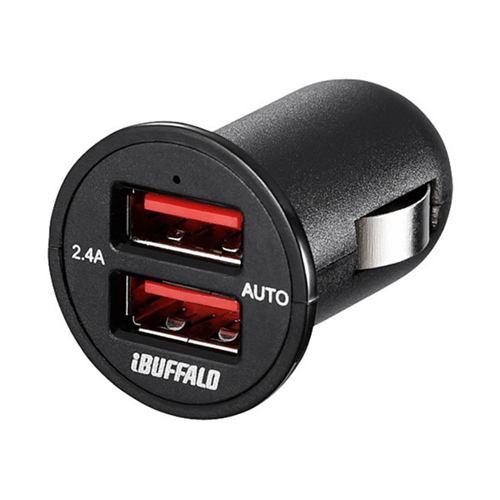バッファロー BSMPS2401P2BK 2.4A出力 シガーソケット用USB急速充電器 2ポートタイプ(ブラック)