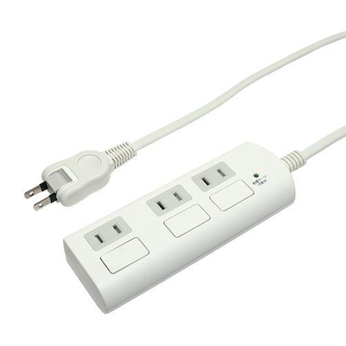 ミヨシ OAT-FS3P30/WH フラットスイッチ付きタップ 3個口 3M 白