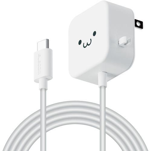 エレコム MPA-ACC21WF AC充電器 スマホ・タブレット用 2.4A出力 Type-C USB-C ケーブル一体型 2.5m ホワイトフェイ