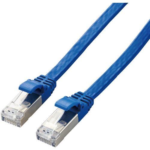 エレコム LD-TWSF/BU10 LANケーブル CAT7準拠 フラット 10m ブルー