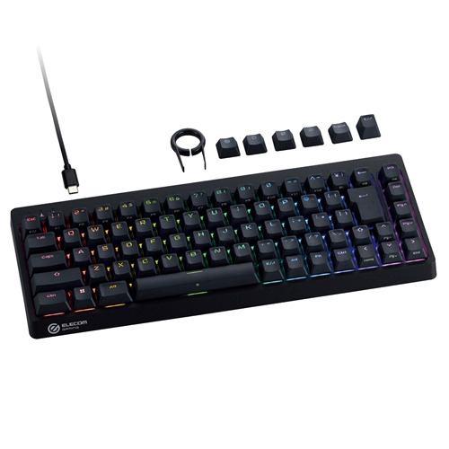 エレコム TK-VK600ABK ゲーミングキーボード/V custom/有線/着脱式/磁気式アナログ検知スイッチ搭載/テンキーレス/65%サイズ/