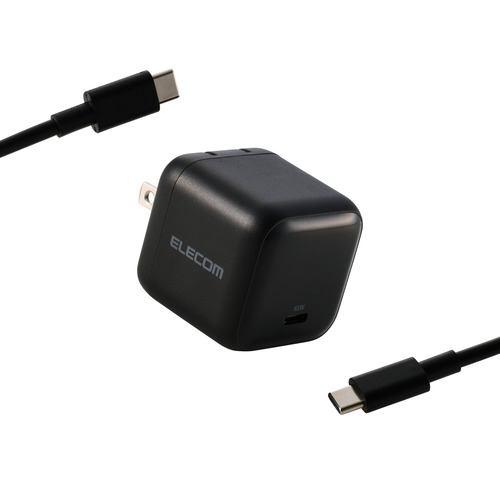 エレコム MPA-AC12565BK USB 充電器 65W PD PPS対応 1ポート USB-C GaN II 折りたたみプラグ スマホ Mac