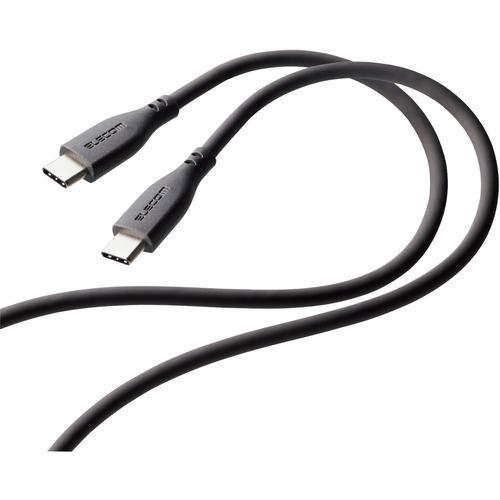 エレコム MPA-CCSS20GY USB-C to USB-C 充電ケーブル 2m PD対応 最大60W 超急速 シリコン素材 なめらか 柔軟性 