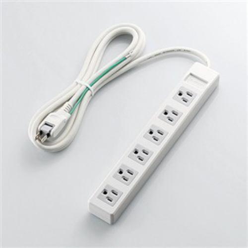 タップ エレコム T-T1A-3625WH 3ピンプラグ対応タップ 2.5m