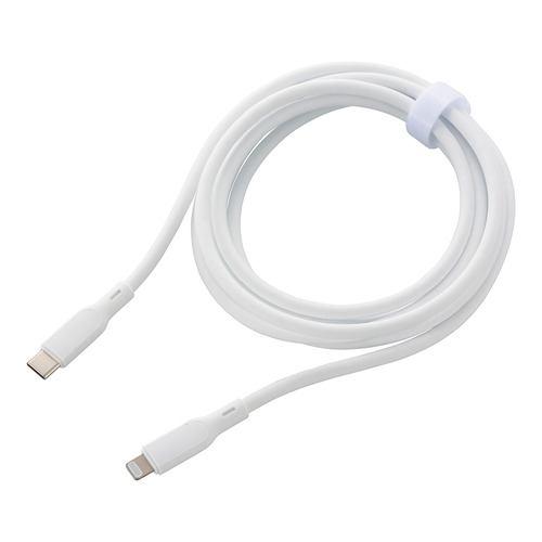 オーム電機 SMT-L20SCL-W なめらかケーブル USB-C to Lightning 2m PD60W対応 ホワイト