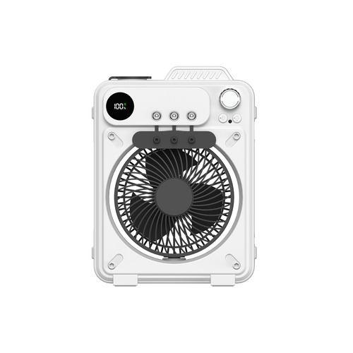 meishin MEAC03 多用途冷風扇 ランタン搭載 320ml水タンク 風速切替ノブ採用 リモコン付 ホワイト