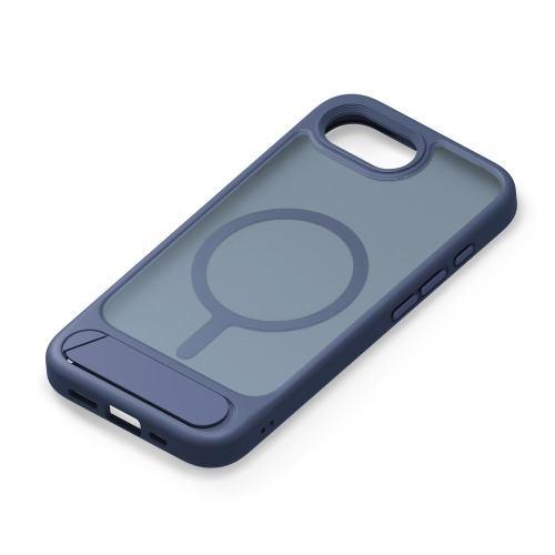 PGA PG-25KMH12NV iPhone 16e用 MagSafe対応 スタンド付ハイブリッドケース マットネイビー