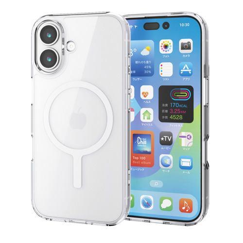 エレコム PM-A25AMAG02WH iPhone 17 ケース ハイブリッド カバー MAGKEEP 磁力吸着ワイヤレス充電対応 ホワイト