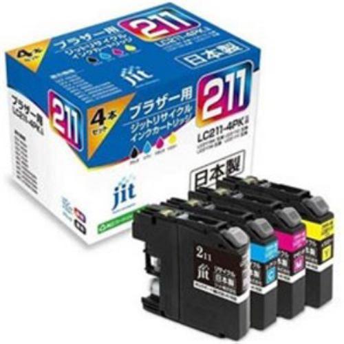 ジット JITB2114P ブラザー brother:LC211-4PK(4色パック)対応 ジット リサイクルインク カートリッジ