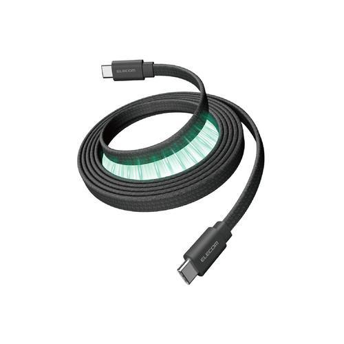 エレコム MPA-CCTMGF10BK USB-C ケーブル PD60W USB Type-C to Type-C 1m 急速充電 薄型フラット ナ