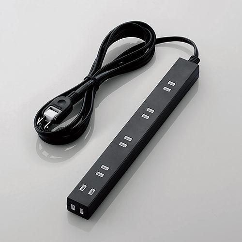 エレコム T-NSL-2630BK ほこり防止シャッター付きスリムタップ 3m ブラック