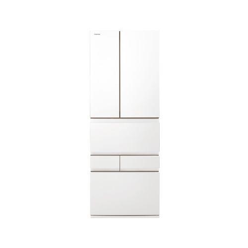 東芝 冷蔵庫 595L 観音開き 6ドア 幅68.5cm 摘みたて野菜室 3段冷凍室 Deliチルド GR-A600XFS(TW) ホワイト系