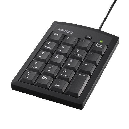 BUFFALO BSTK130BK 有線有線テンキーボード Tabキー付き Tabキー、00キー搭載 USB接続