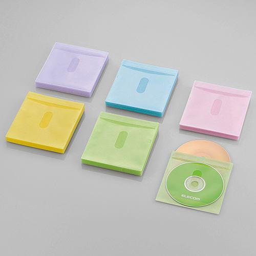 エレコム Blu-ray・CD・DVD対応不織布ケース タイトルカード アソートカラー 60枚(両面収納) CCD-NIWB120ASO