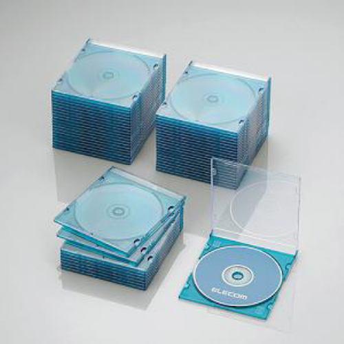 エレコム CCD-JSCS50CBU Blu-ray/DVD/CDケース(スリム/PS/1枚収納) クリアブルー