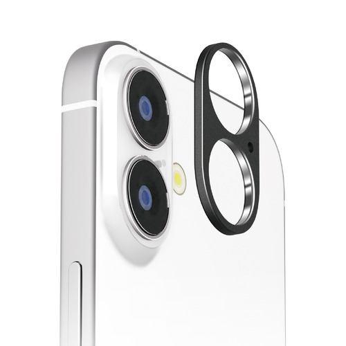 PGA PG-24ALGD04BK iPhone 16/16 Plus用 カメラレンズフレーム [アルミ/ブラック] Premium Style