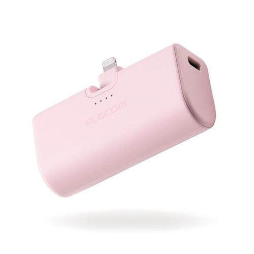 エレコム DE-C58L-5000PN 折り畳み式直挿しモバイルバッテリー(Lightning/5000mAh) ピンク